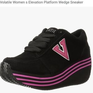 Y2K VOLATILE ELEVATION SUEDE PLATFORM SNEAKERS BLACK / PINK